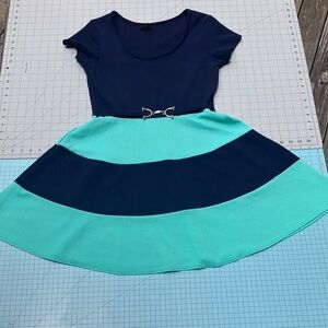 Rue21 Casual Fit and Flare Blue Green Dress